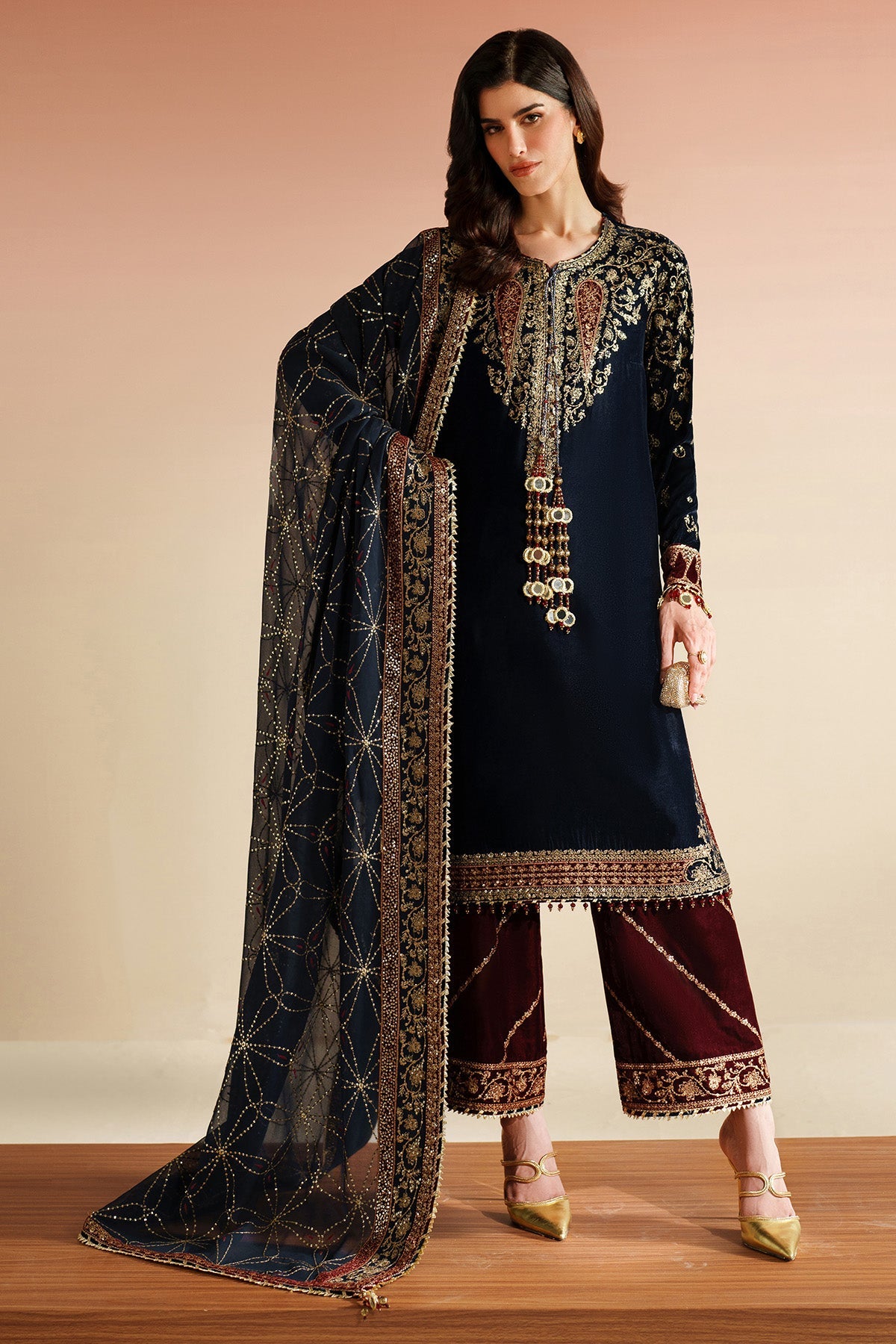 Jazmin - Embroidered Velvet Formal VVF D-7