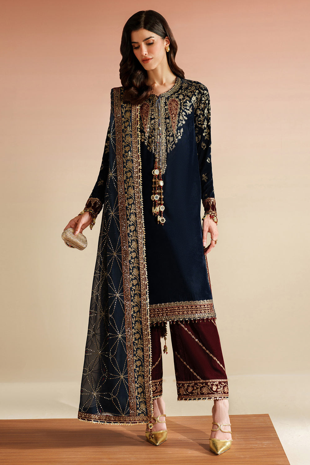 Jazmin - Embroidered Velvet Formal VVF D-7