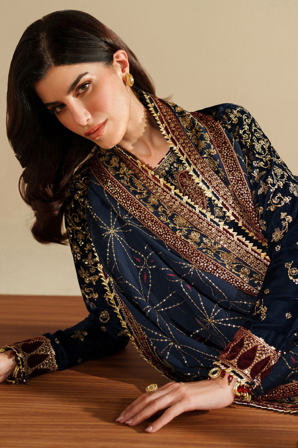 Jazmin - Embroidered Velvet Formal VVF D-7