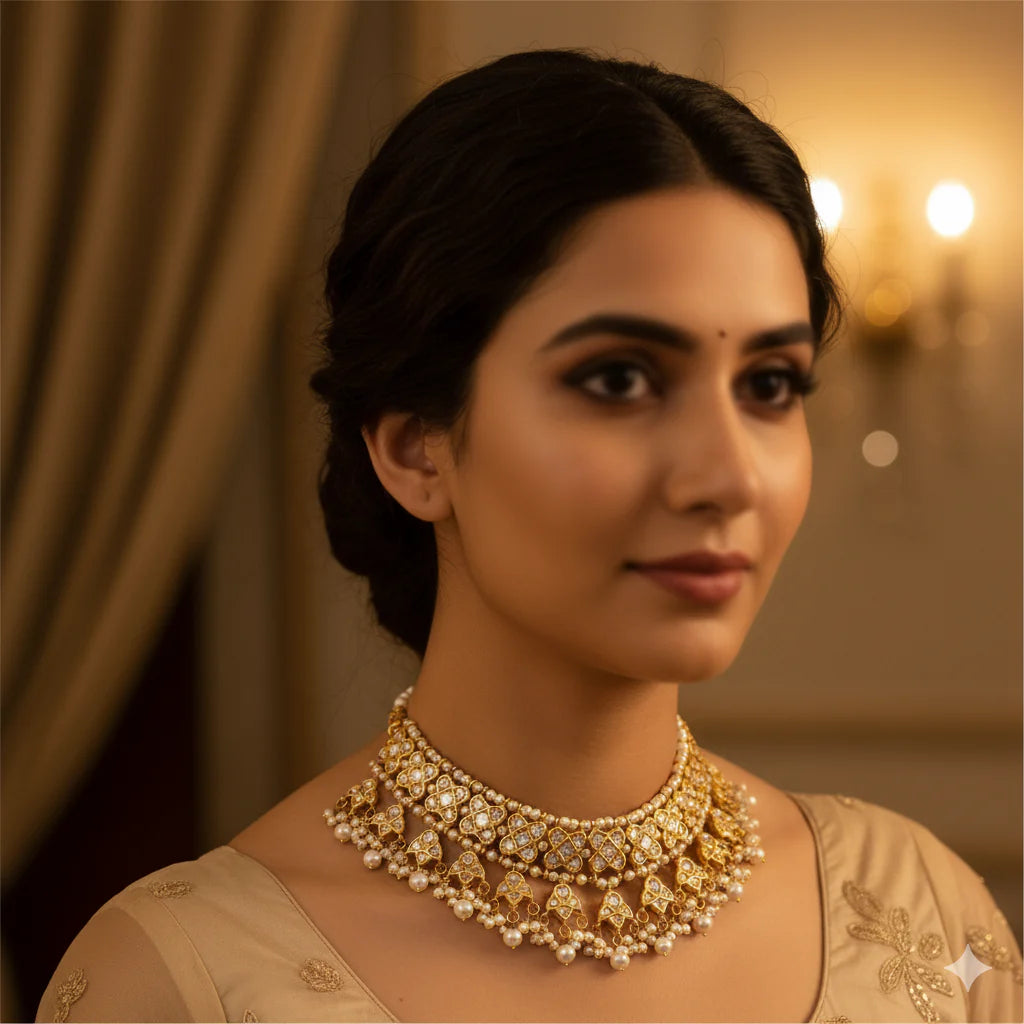 Zevar - Stunning Laak Kundan Chokar Set 4