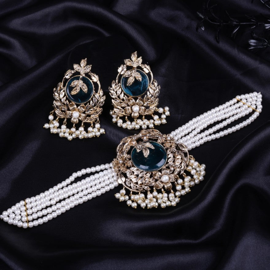 Zevar - Orchid Hand Crafted Chokker Set 2