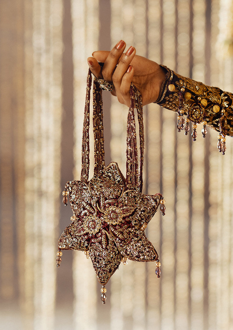 Aik - DASTOOR - MAROON VELVET POTLI