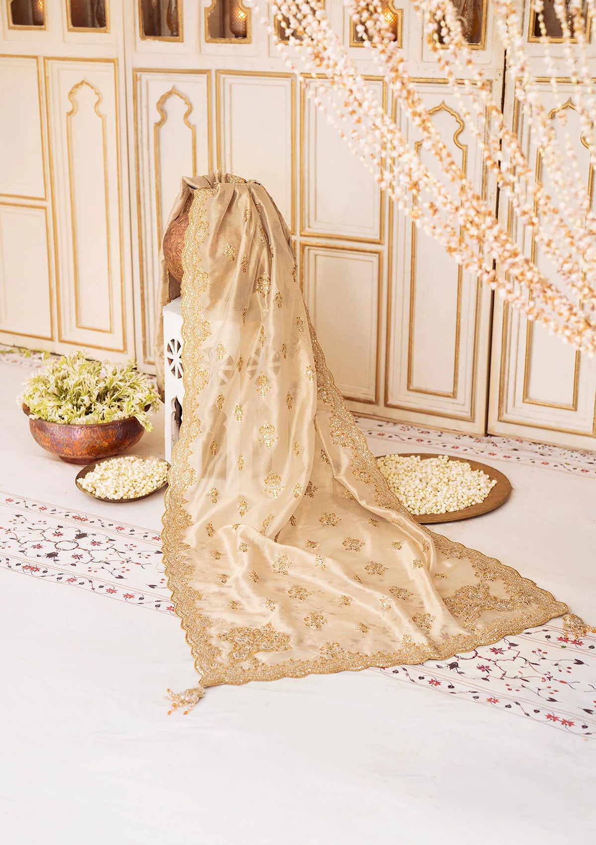 Aik - WEDDING FESTIVE ’24 VOL. 2 - LIGHT GOLD TISSUE SHAWL