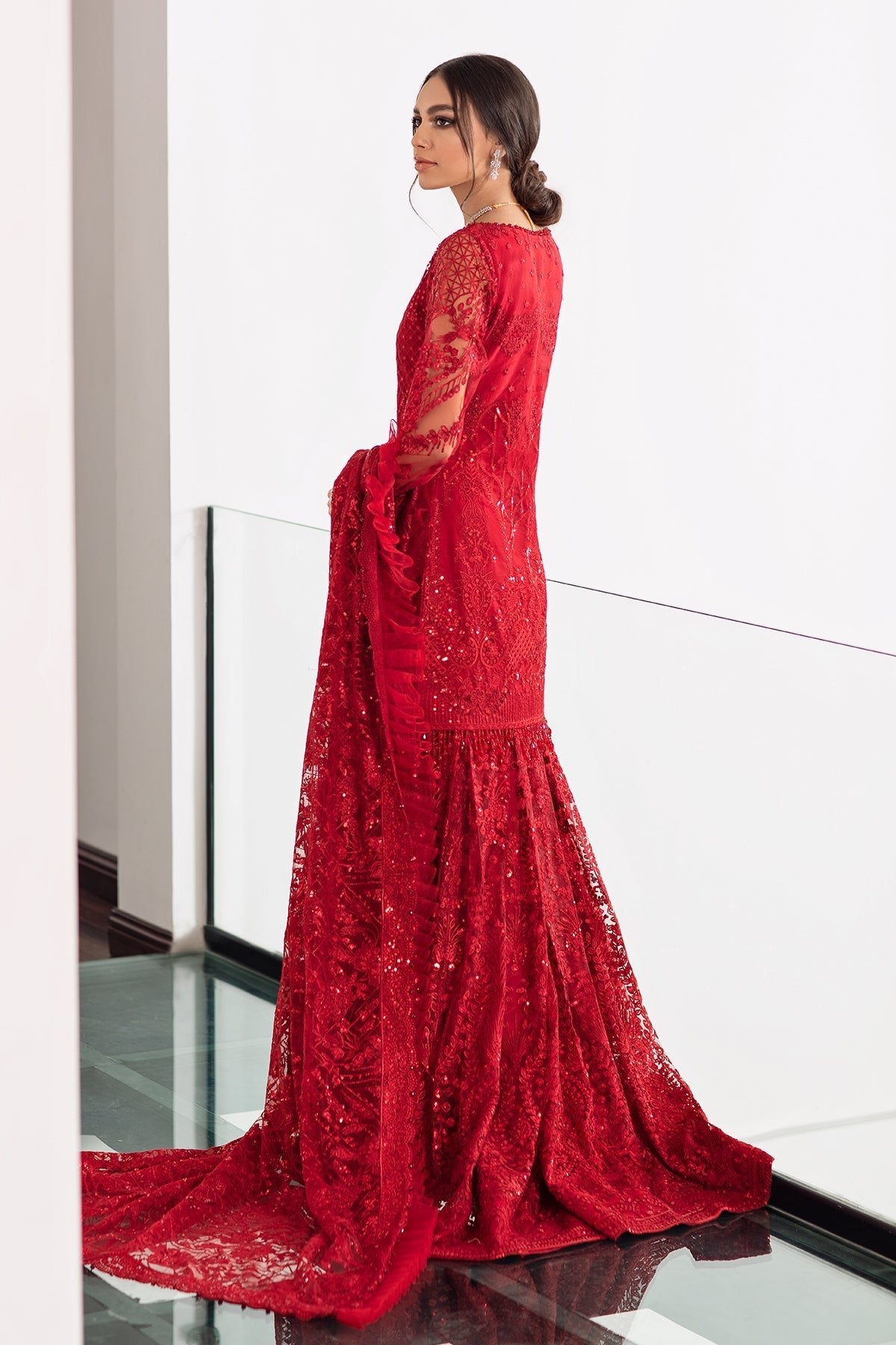 Baroque - 3 Piece Suit - Embroidered Net CH09-06 - SaviiFashion.com