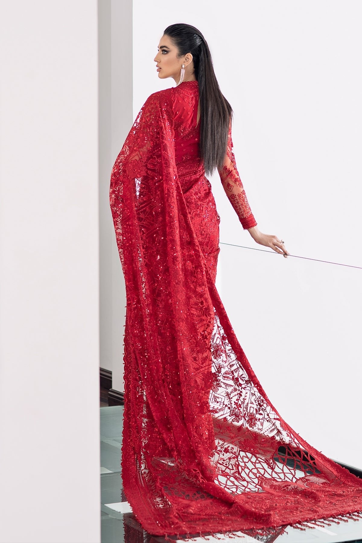 Baroque - 3 Piece Suit - Embroidered Net CH09-06 - SaviiFashion.com