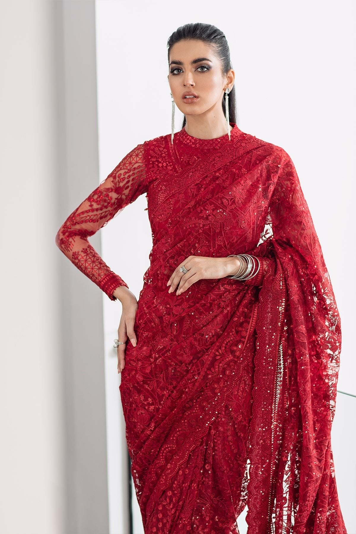 Baroque - 3 Piece Suit - Embroidered Net CH09-06 - SaviiFashion.com