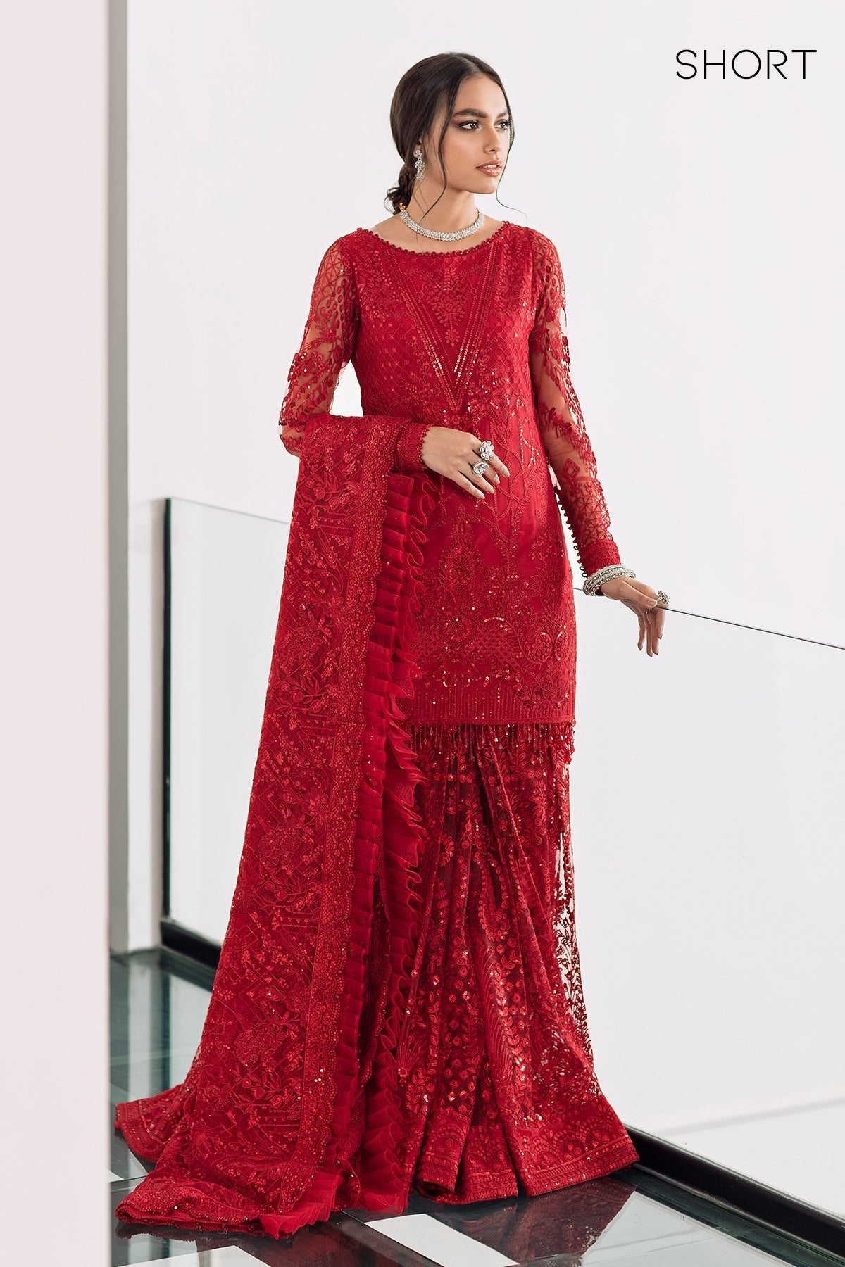 Baroque - 3 Piece Suit - Embroidered Net CH09-06 - SaviiFashion.com